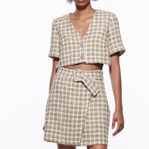 Zara Plaid Cut out dress